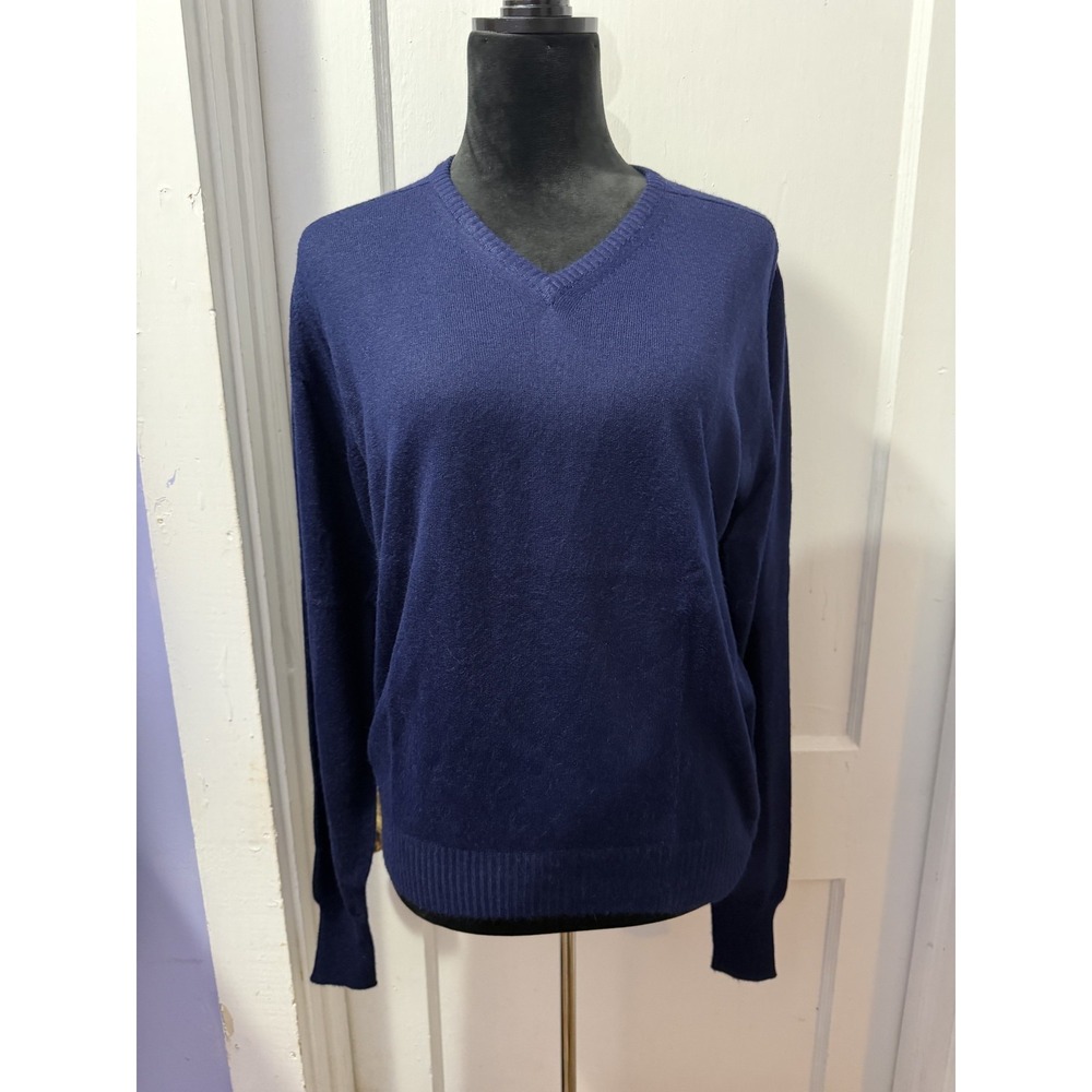 Vintage Lord Jeff Navy V-Neck Knit Long Sleeve‎ Sweater in M